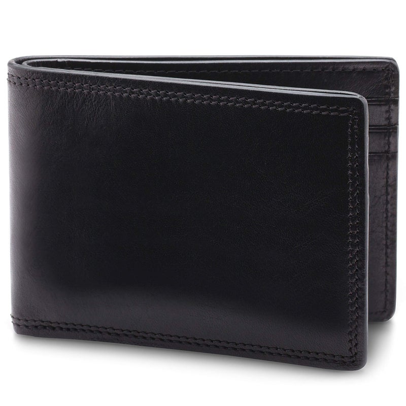 Bosca Menâ€™s Wallet, Dolce Leather Slim Bifold Wallet, Black - Image 1